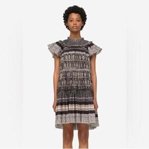 Sea New York Tasha print tunic dress size S gray black